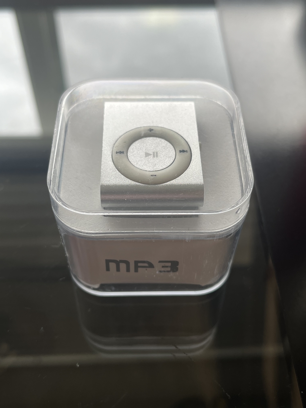 Silver Clip-on MP3 Player - Portable Music Button